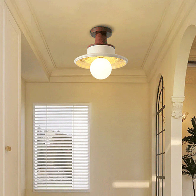 French Resin Semi-Flush Ceiling Light