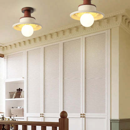 French Resin Semi-Flush Ceiling Light