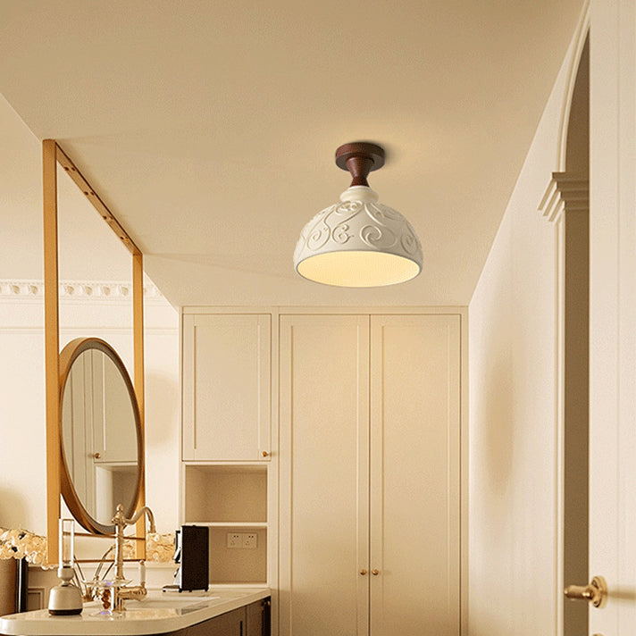 French Resin Semi-Flush Ceiling Light