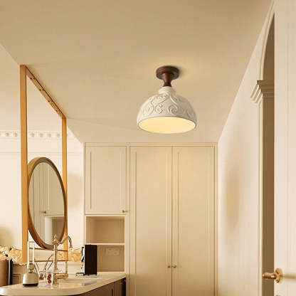 French Resin Semi-Flush Ceiling Light