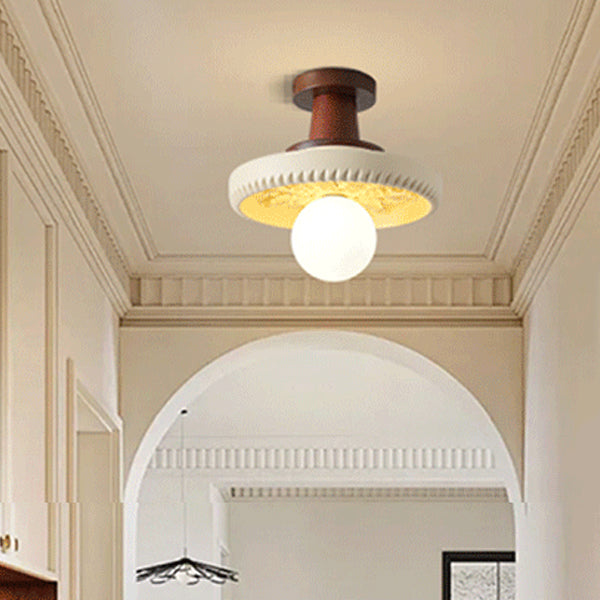 French Resin Semi-Flush Ceiling Light