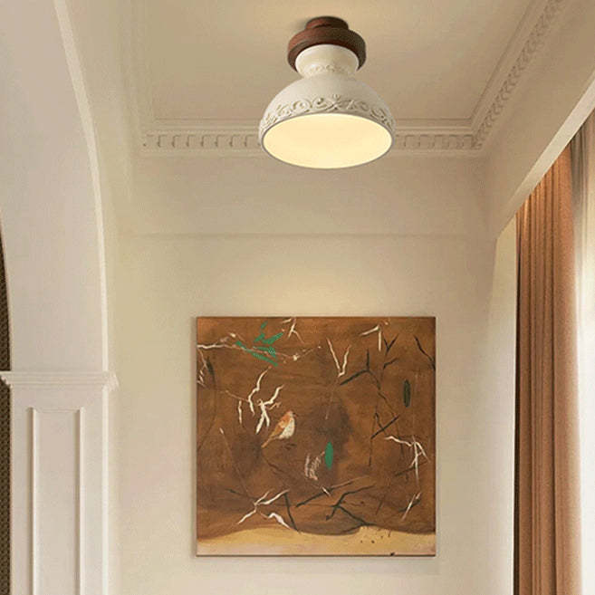 French Resin Semi-Flush Ceiling Light