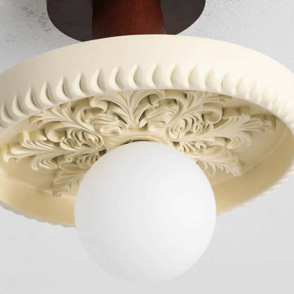French Resin Semi-Flush Ceiling Light