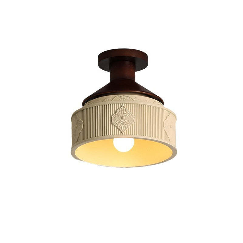 French Resin Semi-Flush Ceiling Light