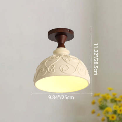 French Resin Semi-Flush Ceiling Light
