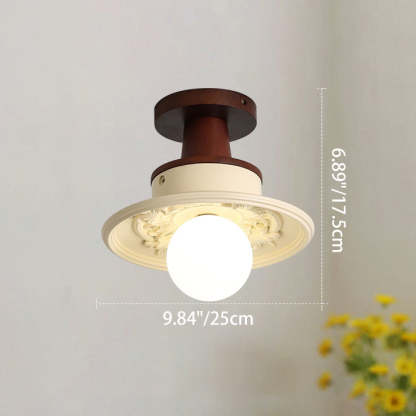 French Resin Semi-Flush Ceiling Light