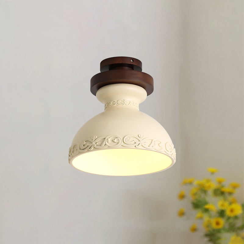 French Resin Semi-Flush Ceiling Light