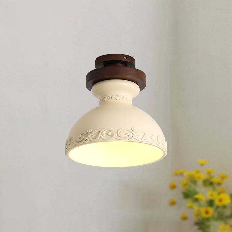French Resin Semi-Flush Ceiling Light