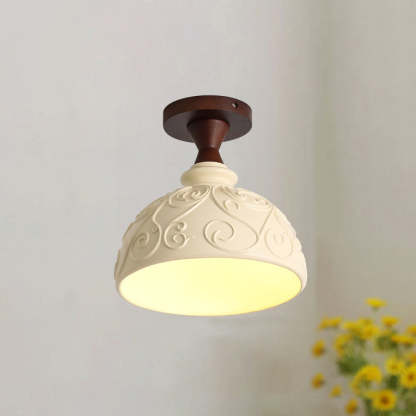 French Resin Semi-Flush Ceiling Light