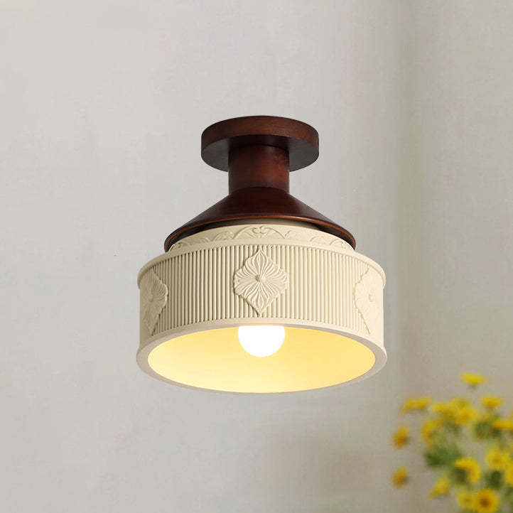 French Resin Semi-Flush Ceiling Light