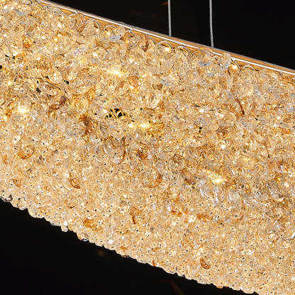 Modern Crystal Metal Banana Boat LED Island Chandelier — Infinitely Dimmable / 220V-240V For UK/AU