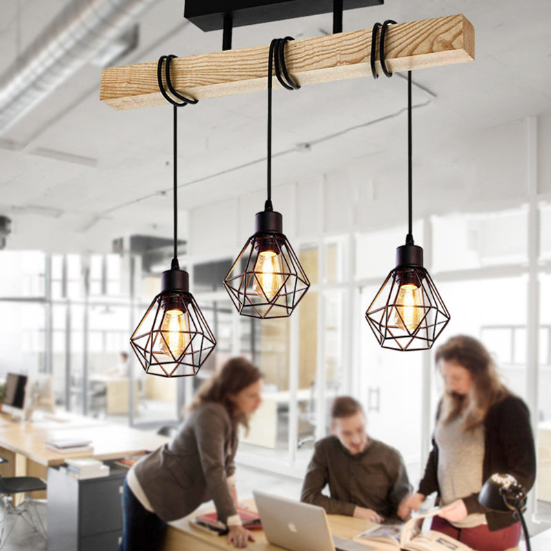 Contemporary island wood iron chandeliers, Lighom