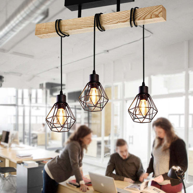 Contemporary island wood iron chandeliers, Lighom