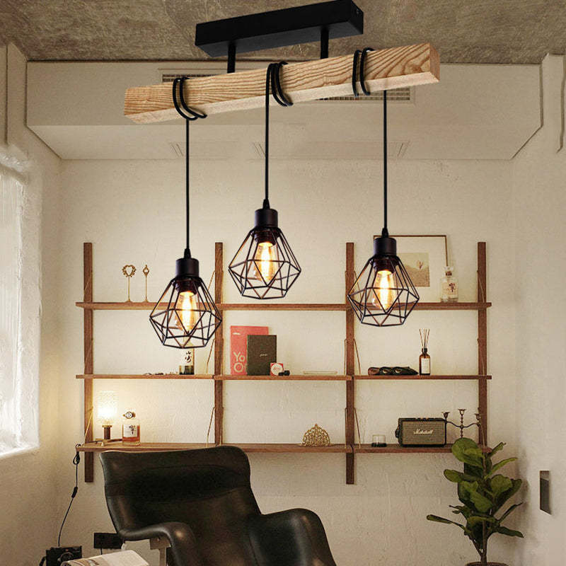 Lighom contemporary island wood chandeliers — Without Lamp Shade / 6-Light / 220V-240V (UK/AU)