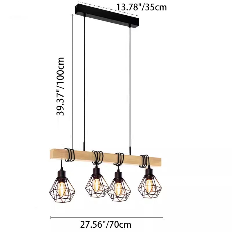 Lighom contemporary island wood chandeliers — With Lamp Shade / 6-Light / 110V-120V (US/CA)