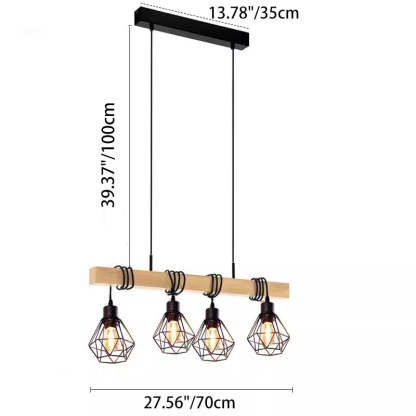 Lighom contemporary island wood chandeliers — With Lamp Shade / 6-Light / 110V-120V (US/CA)