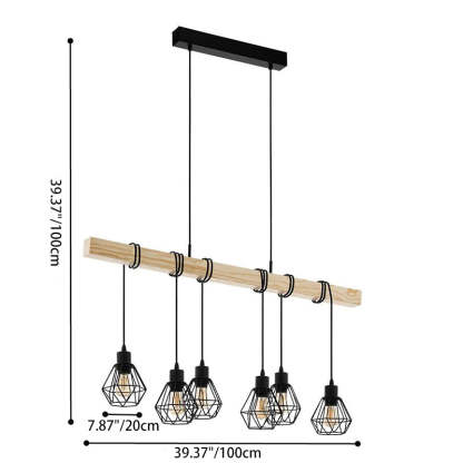 Wood iron island chandeliers - contemporary