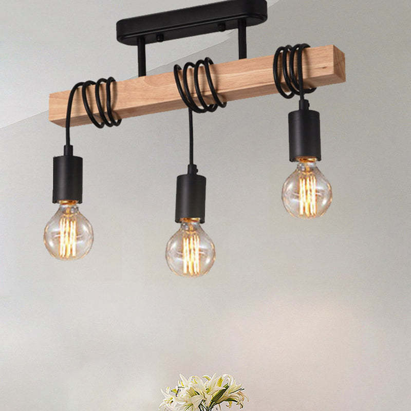 Lighom contemporary island wood chandeliers — Without Lamp Shade / 6-Light / 110V-120V (US/CA)