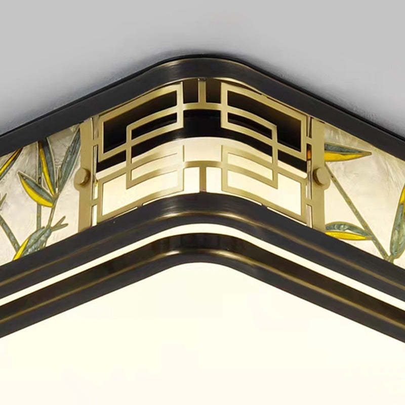 Chinese Brass Flush Mount Light