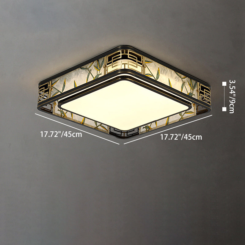 Chinese Brass Flush Mount Light