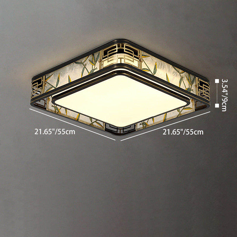 Chinese Brass Flush Mount Light