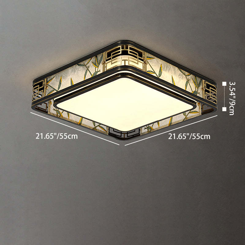 Chinese Brass Flush Mount Light