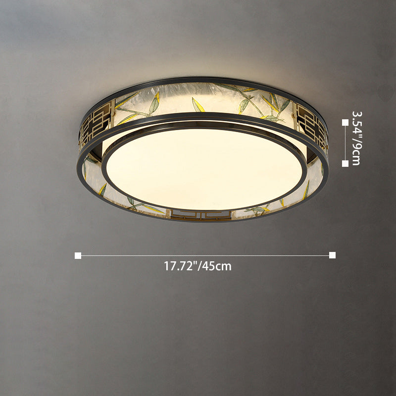Chinese Brass Flush Mount Light