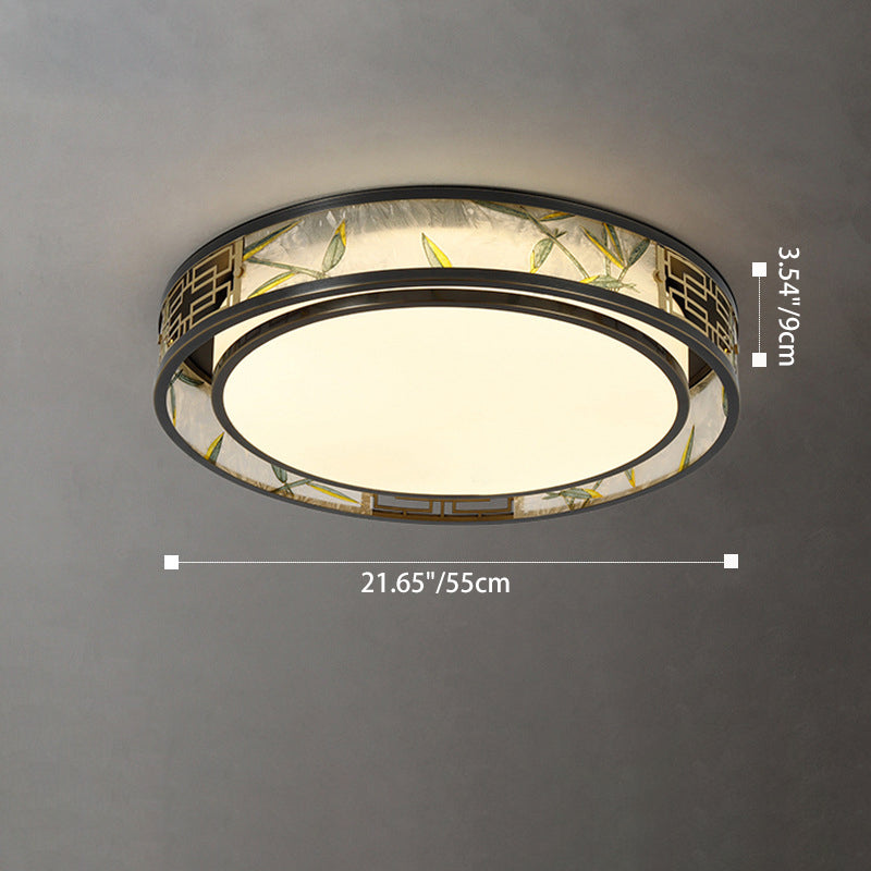 Chinese Brass Flush Mount Light