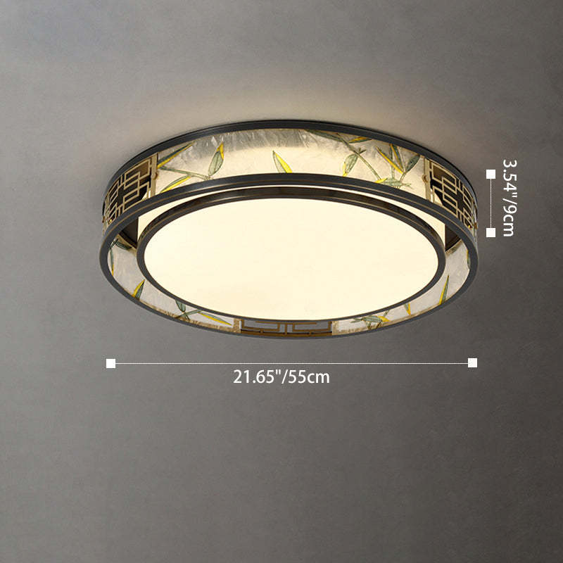 Chinese Brass Flush Mount Light
