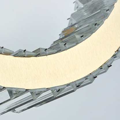 Modern Luxe Stainless Steel Crystal Oval LED Chandelier