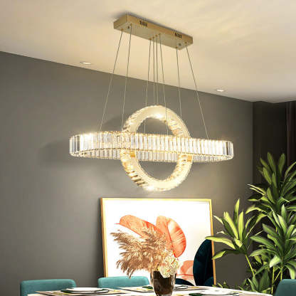 Modern Luxe Stainless Steel Crystal Oval LED Chandelier — Infinitely Dimmable / 110V-120V For US/CA