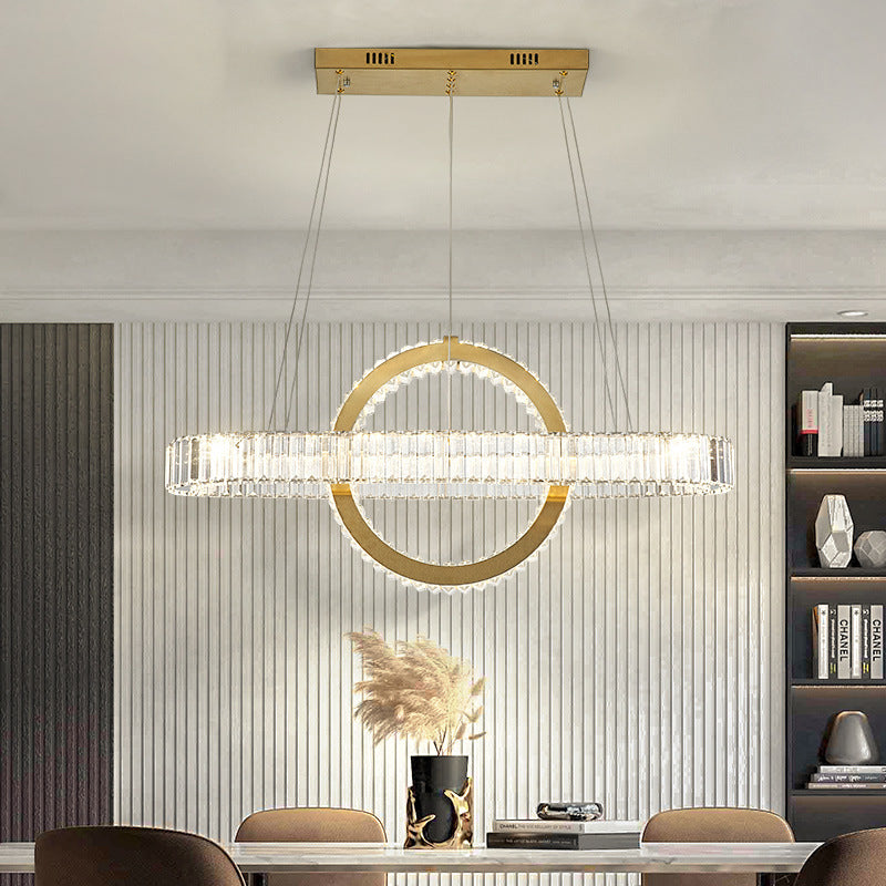Modern Luxe Stainless Steel Crystal Oval LED Chandelier — Infinitely Dimmable / 110V-120V For US/CA