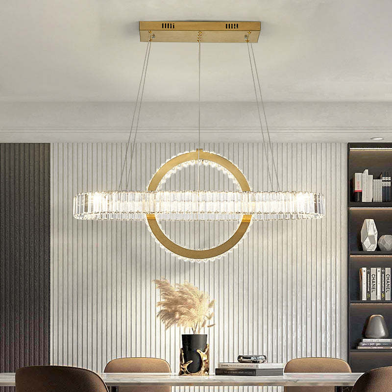 Modern Luxe Stainless Steel Crystal Oval LED Chandelier — Infinitely Dimmable / 110V-120V For US/CA