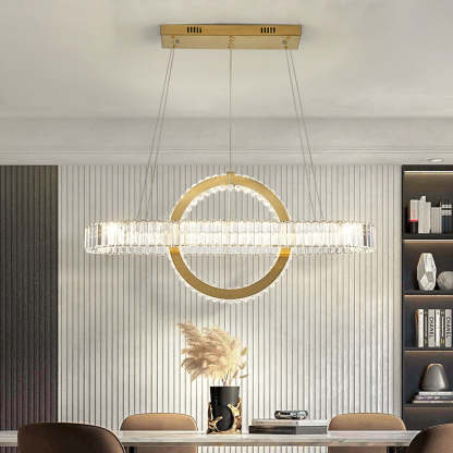 Modern Luxe Stainless Steel Crystal Oval LED Chandelier — Infinitely Dimmable / 110V-120V For US/CA