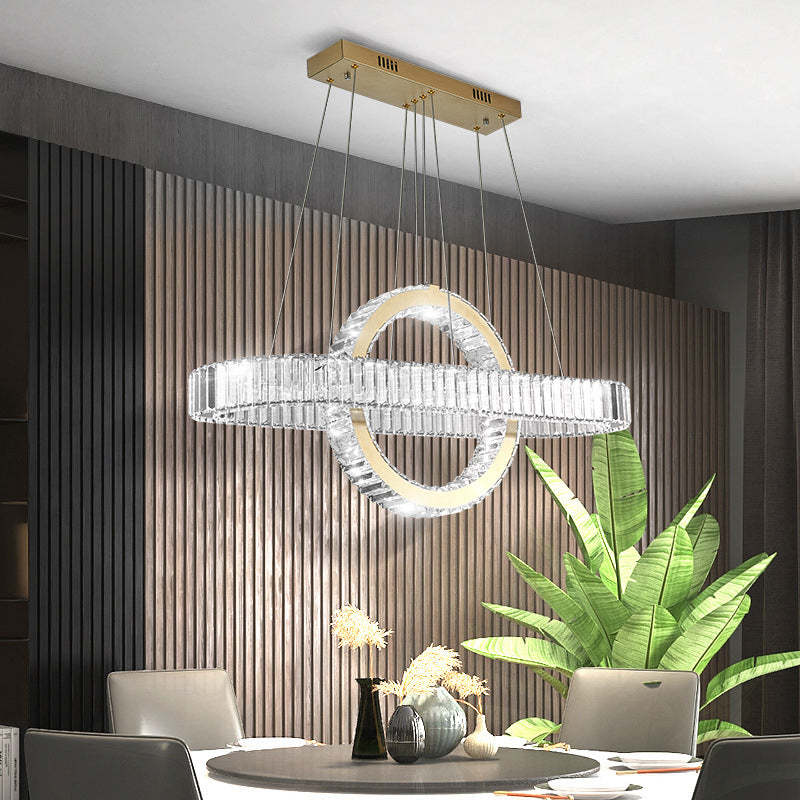 Modern Luxe Stainless Steel Crystal Oval LED Chandelier — Infinitely Dimmable / 220V-240V For UK/AU