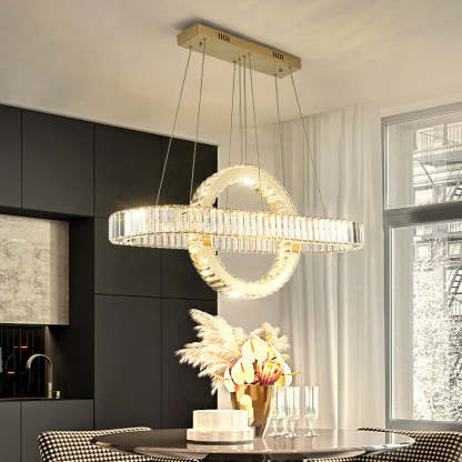 Modern Luxe Stainless Steel Crystal Oval LED Chandelier — Infinitely Dimmable / 220V-240V For UK/AU