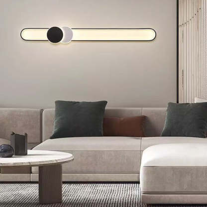 Minimalist Aluminum Iron Acrylic Oval Strip LED Flush Light