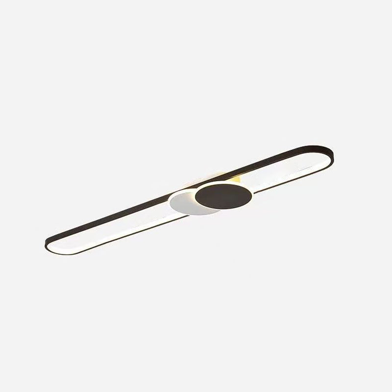 Minimalist Aluminum Iron Acrylic Oval Strip LED Flush Light