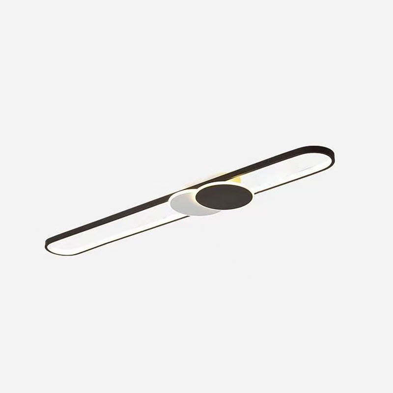 Minimalist Aluminum Iron Acrylic Oval Strip LED Flush Light