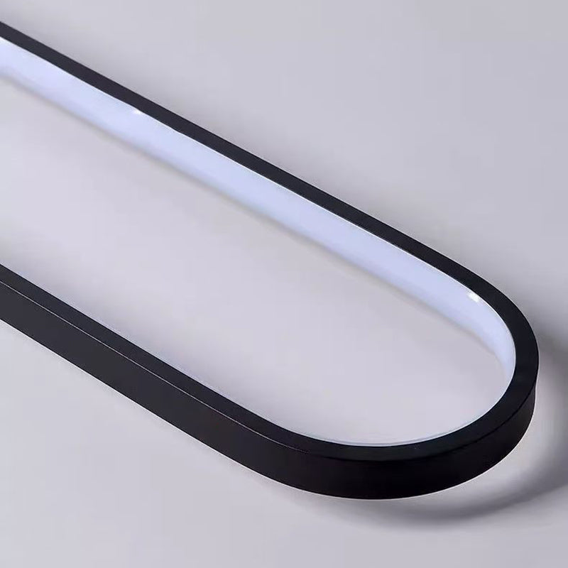 Minimalist Aluminum Iron Acrylic Oval Strip LED Flush Light — Warm Light(3000K) / 220V-240V For UK/AU