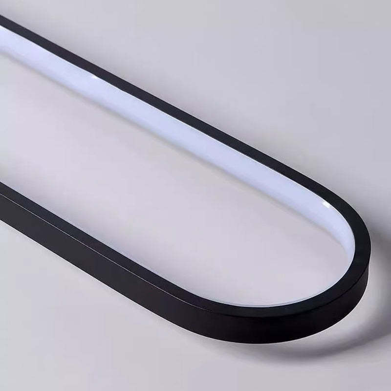 Minimalist Aluminum Iron Acrylic Oval Strip LED Flush Light — Warm Light(3000K) / 220V-240V For UK/AU