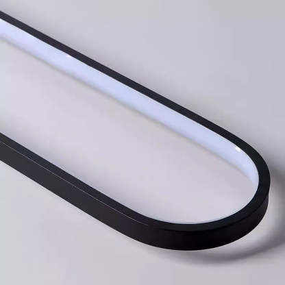 Minimalist Aluminum Iron Acrylic Oval Strip LED Flush Light — Warm Light(3000K) / 220V-240V For UK/AU