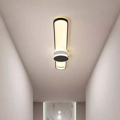 Minimalist Aluminum Iron Acrylic Oval Strip LED Flush Light — Warm Light(3000K) / 220V-240V For UK/AU