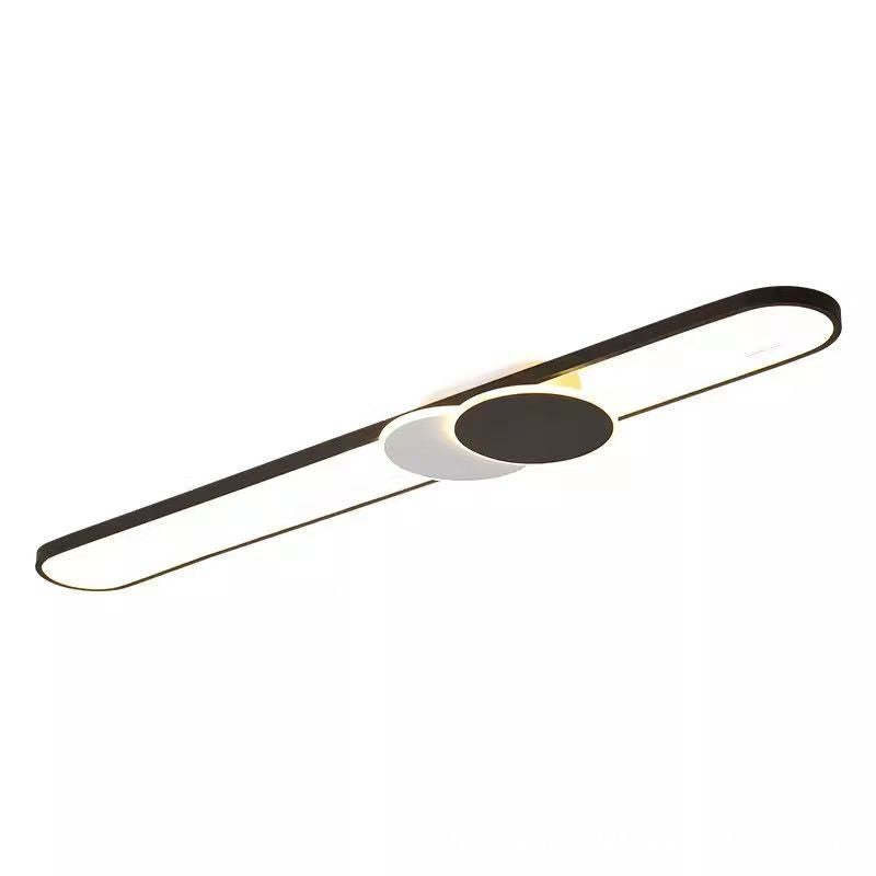 Minimalist Aluminum Iron Acrylic Oval Strip LED Flush Light