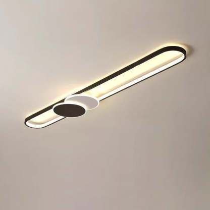 Minimalist Aluminum Iron Acrylic Oval Strip LED Flush Light