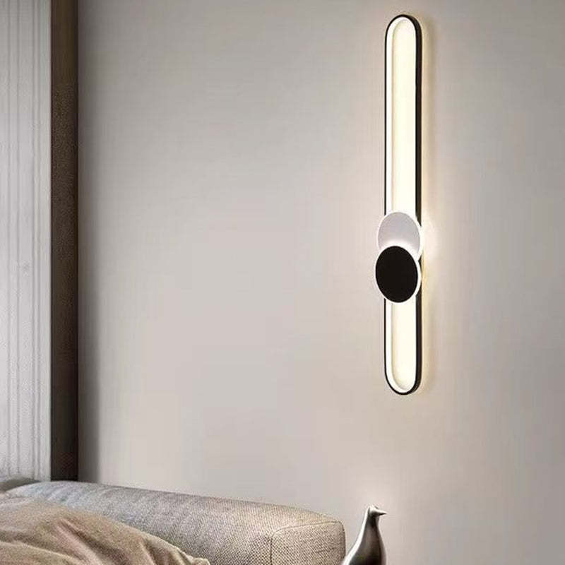 Minimalist Aluminum Iron Acrylic Oval Strip LED Flush Light — White Light (5000K) / 220V-240V For UK/AU