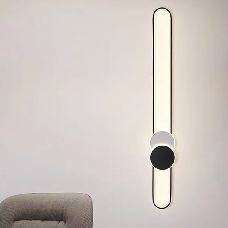 Minimalist Aluminum Iron Acrylic Oval Strip LED Flush Light