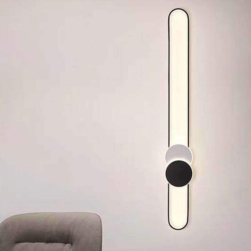 Minimalist Aluminum Iron Acrylic Oval Strip LED Flush Light