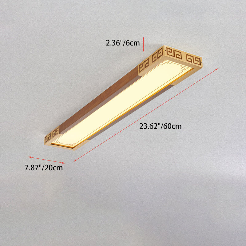 Chinese Metal Rubberwood Carved Lucky Cloud LED Flush Light