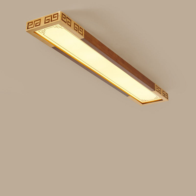 Chinese Metal Rubberwood Carved Lucky Cloud LED Flush Light
